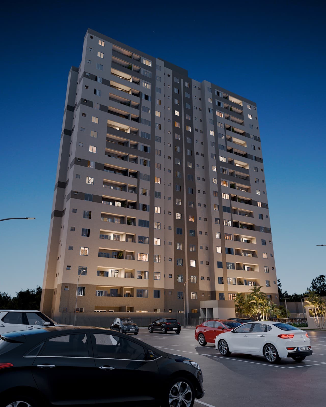 Altus Residence — fachada-carros